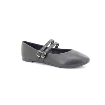 ShuCentre F3 Ladies Mary Jane Two Buckle Strap Casual Flat Shoes