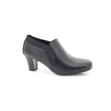 ShuCentre Ladies Comfort Formal Casual Slip-On Mid Heel Court Shoes Black