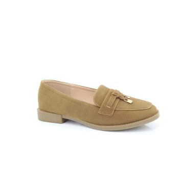 ShuCentre F18 Ladies Camel Comfort Slip On Casual Tassel Loafers Shoes