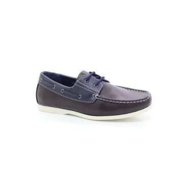 ShuCentre Mens Brown Deck Lace Up Casual Moccasin Boat Shoes