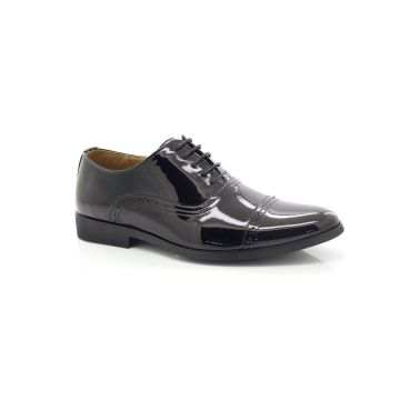 Men's Black Patent Oxford Smart Dress Wedding Lace up Formal Shoes