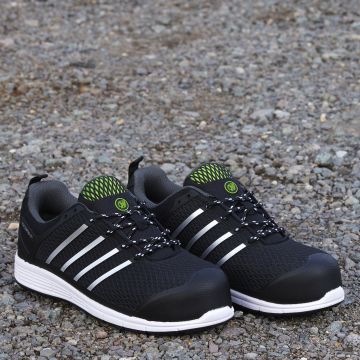 Apache Motion WR Black and Silver Athletic Safety Shoes