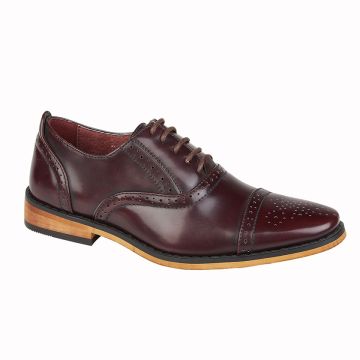 Goor B516BD Oxblood Classic Capped Lace Up Oxford Brogue Shoes