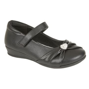U.S.Brass C794A Black Matt PU Touch Fastening Bar Diamante Trim Shoe
