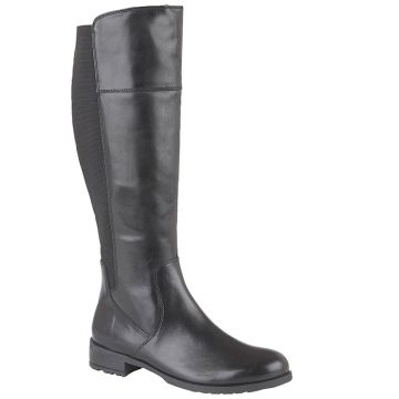 CIPRIATA L083A SILVIA Black Supple Leather Elasticated Calf Inside Zip High Leg Boot