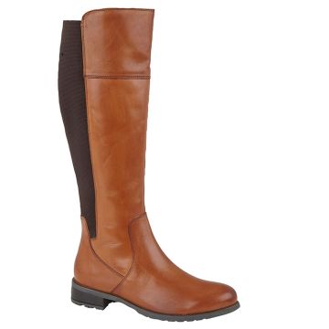 CIPRIATA L083B SILVIA Tan Supple Leather Elasticated Calf Inside Zip High Leg Boot