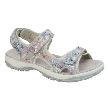 MOD COMFYS L120FM Multi Floral Foil Printed Leather 3x Touch Fastening Sports Sandal
