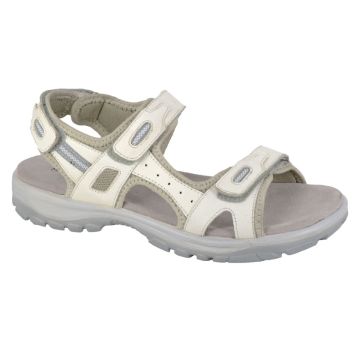 ModComfys L139G White Milled Leather 3x Touch Fastening Sports Sandal