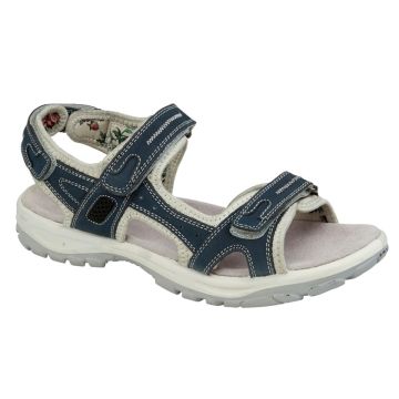 Modcomfys L139NC Denim Blue Leather 3x Touch Fastening Sports Sandal