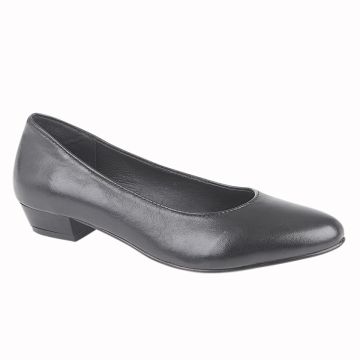 MOD COMFYS  L172A Black Leather 20mm Heel Ladies Court Shoe