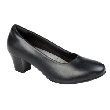  MOD COMFYS  L173A Black Leather 45mm Heel Court Shoes 