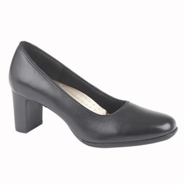 MOD COMFYS  L174A Black Leather 55mm Heel Ladies Court Shoe