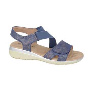 Boulevard L283C Navy PU Elasticated Touch Fastening Sandal