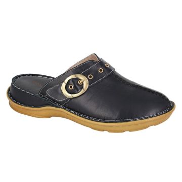 MOD COMFYS L309A Black Softie Leather Slip on Mule