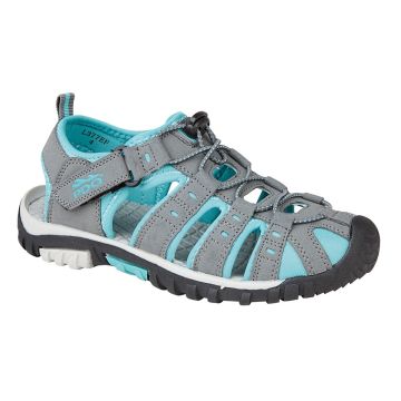 PDQ L377EF Grey/Mint Synthetic Nubuck Toggle & Touch Fastening Sports Sandal