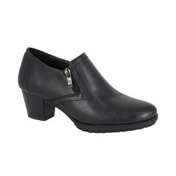 BOULEVARD  L389A Black PU High Cut Twin Zip Court Shoe