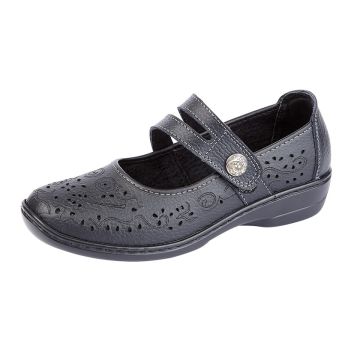 Boulevard L394 Ladies Touch Fastening Perforated Bar Casual shoes