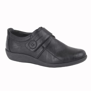 BOULEVARD L429A Black PU Touch Fastening Bar Shoe