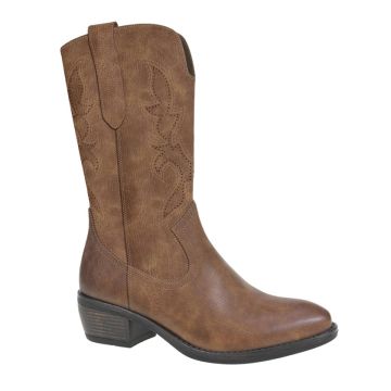 CIPRIATA  L447BT WANDA Tan PU Inside Zip Cowgirl Boot