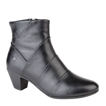 CIPRIATA L5046A GINEVRA Black Softie Leather Folded Vamp Inside Zip Ankle Boot