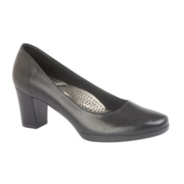 BOULEVARD L531A Black PU Plain Court Shoe