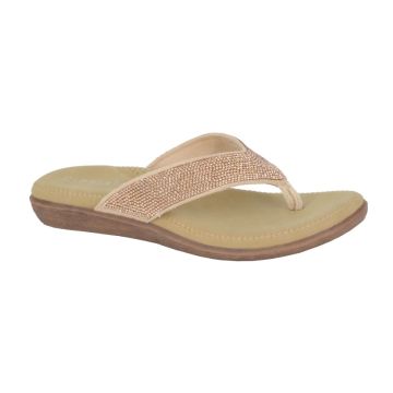 CIPRIATA ALCEE L672BG Gold Diamante Jewelled Toe Post Mule Sandals