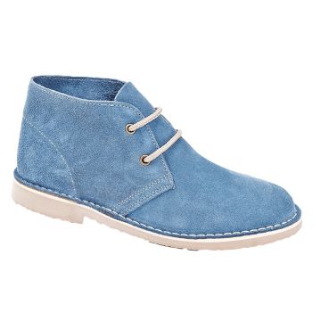 Roamers L777CS Denim Blue Real Suede Ladies 2 Eye Desert Boot