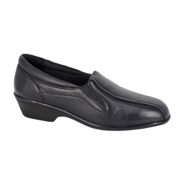 Mod Comfys L872A Black Softie Leather Twin Gusset Shoe