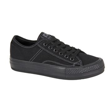 DEK L944A 6 Eye All Black Canvas Shoes