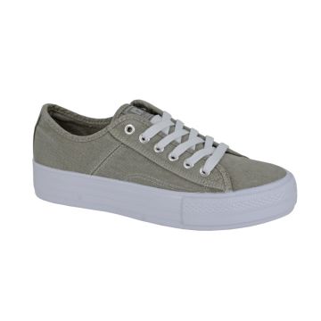 DEK L944E 6 Eye Khaki Washed Canvas Shoes