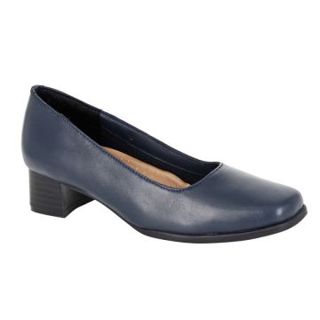 Mod Comfys L989C Navy Leather Plain Court Shoe
