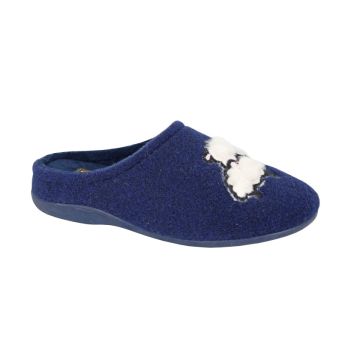 Sleepers SUZIE LS171C Navy Felt Sheep Mule Slipper