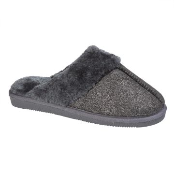 Sleepers JULIET LS859A Black Glitter Cuff Mule Sparkle Slipper