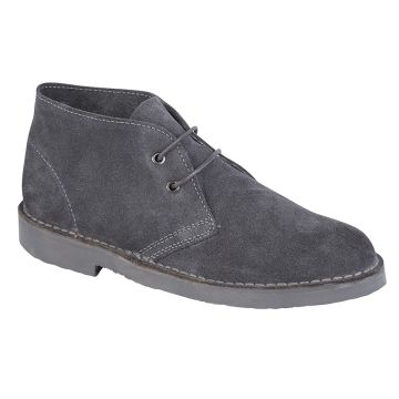 Roamers M467FS 2 Eye Grey Real Suede Leather Desert Boots
