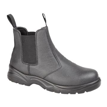 Grafters M955A Black Grain Leather Chelsea Safety Boot Safety Toe Cap