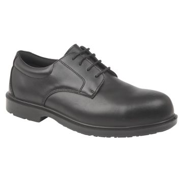 Graters M9774A UNIFORM Black Smooth Leather Fully Composite Non-Metal Safety Plain Gibson Shoe