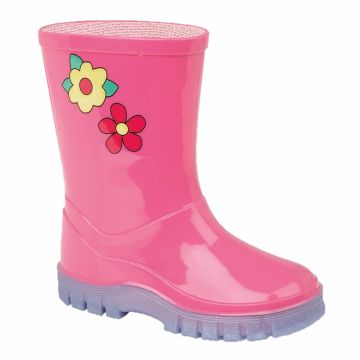 STORMWELLS W204PK Floral Kids Puddle Wellington