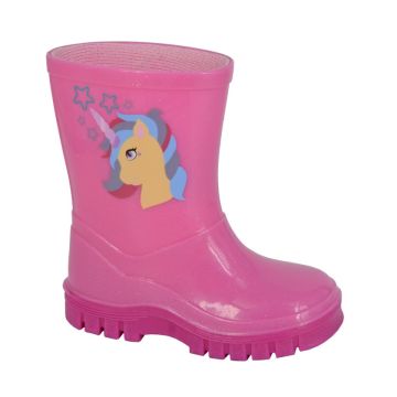 STORMWELLS W216PK Girls Unicorn Sparkle Welly