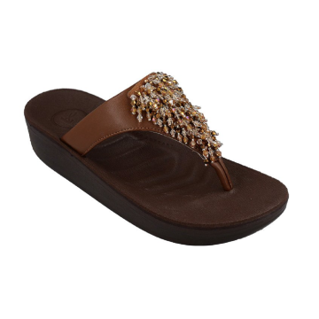 Aerosoft FW8386 Ladies Brown Comfort Thong Flip Flop Sandals