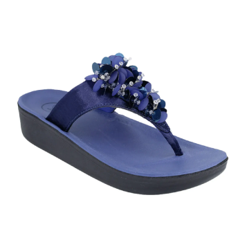 Aerosoft FW8387 Ladies Navy Comfort Thong Flip Flop Sandals
