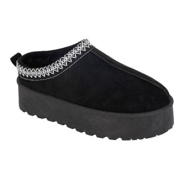 CIPRIATA L570AS DANILLA Black Microfibre Braided Cuff Platform Mule