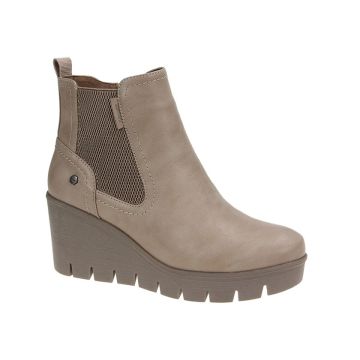 CIPRIATA L606T ANNINA Light Taupe PU Inside Zip Gusset Wedge Ankle Boot