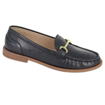 Cipriata L617A NICOLOSA Black Leather Snaffle Bar Saddle Loafer