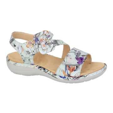 Cipriata CIRETTA L636FS SIlver Floral Twin Touch Fastening Sandal