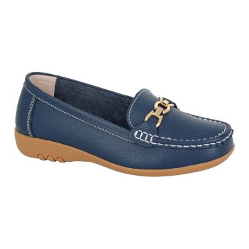Boulevard L646C Navy Extra Wide EEE Fitting Saddle Loafer