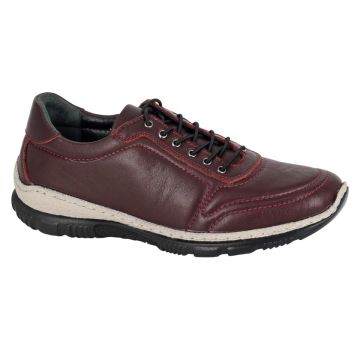 Mod Comfys L671BD Burgundy Leather Lace Up Flexi Comfort Shoe