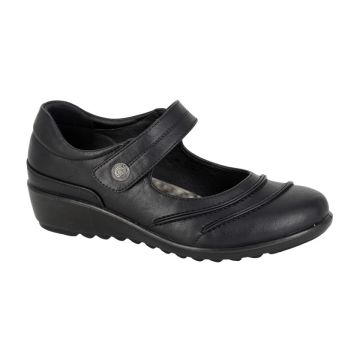 BOULEVARD L782A Black PU Touch Fastening Bar Casual shoes