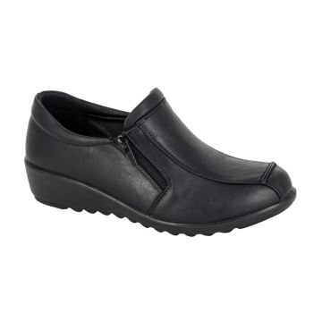Boulevard L786A Black Twin Zip Casual X Wide EEE Fitting Shoes