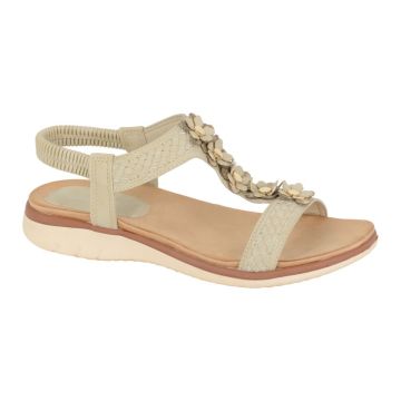 CIPRIATA L808BE Interlaced Floral Elasticated Sling Back Sandal