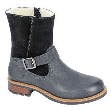 WOODLAND L866A Inside Zip/Buckle Warm Lined Ankle Boot